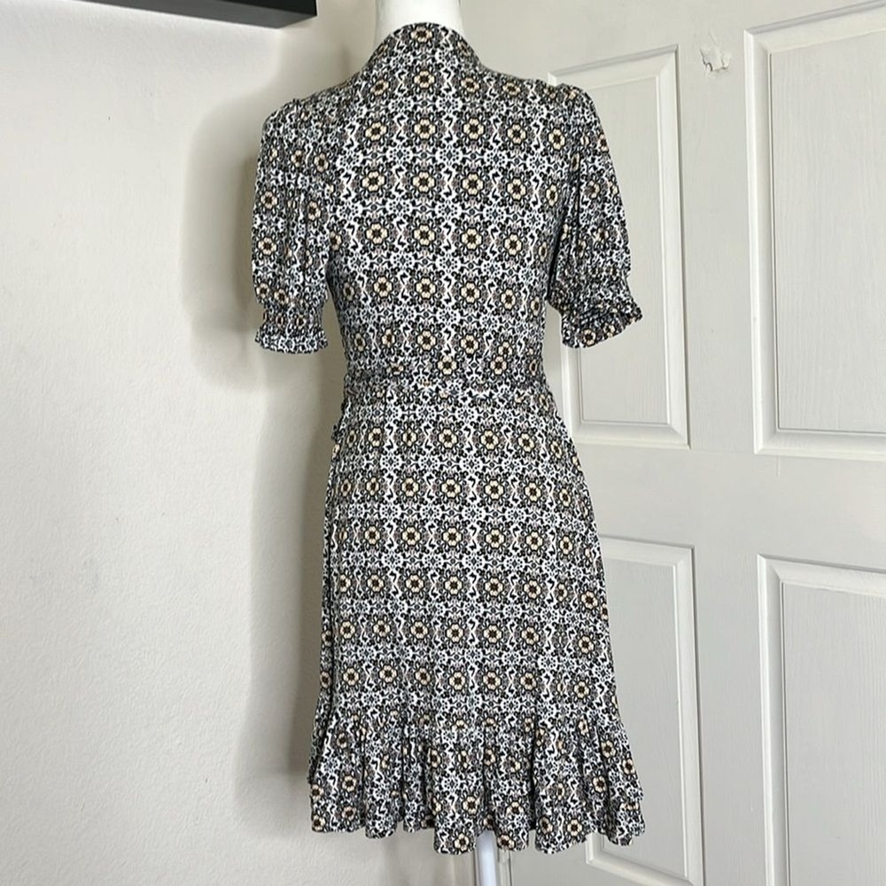 Boden Ruffle Wrap Stretch Jersey Mini Dress Black Opulent Pome Women's sz 2 New - Picture 7 of 11